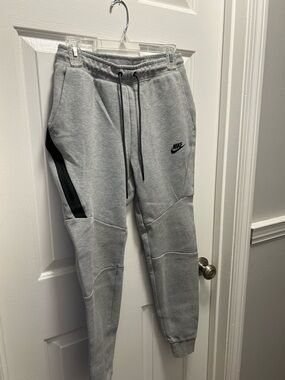 Nike Light Gray Jogger Sweatpants with Black Accents